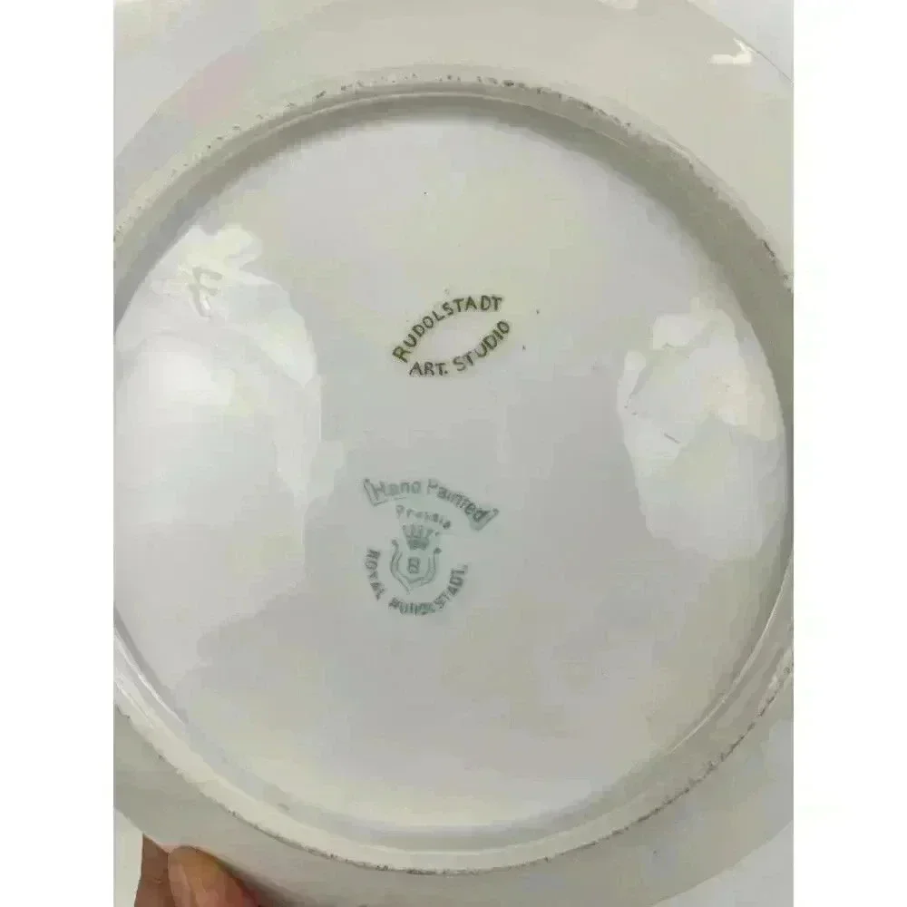 Royal Rudolstadt Prussia Hand Painted Floral Plate Roses Stein 7.5